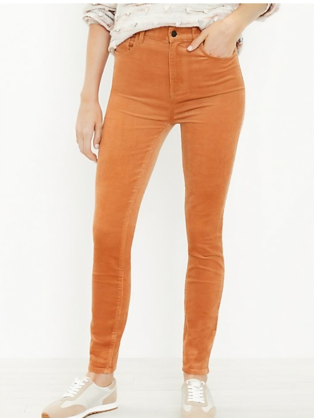 LOFT High Rise Skinny Corduroy Jeans Sienna Tan Women's 29 (8) NWT - Picture 2 of 8